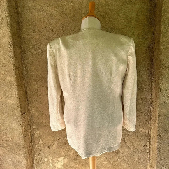 Prescott & Andrew’s vintage 100% silk  cream blazer / jacket - Picture 6 of 9